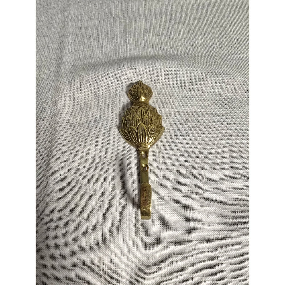 Home Wall Hook Gold Pineapple Tropical Brass Decor Small